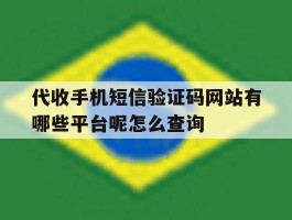 代收手机短信验证码网站有哪些平台呢怎么查询的简单介绍