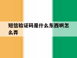 短信验证码是什么东西啊怎么弄