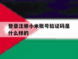 登录注册小米账号验证码是什么样的