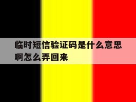 临时短信验证码是什么意思啊怎么弄回来