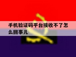 手机验证码平台接收不了怎么回事儿