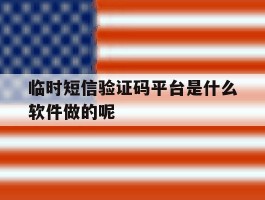 临时短信验证码平台是什么软件做的呢的简单介绍
