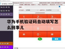 华为手机验证码自动填写怎么回事儿