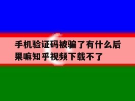 包含手机验证码被骗了有什么后果嘛知乎视频下载不了的词条