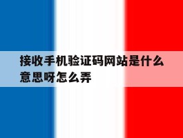 接收手机验证码网站是什么意思呀怎么弄