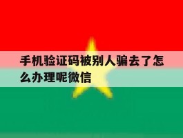 手机验证码被别人骗去了怎么办理呢微信