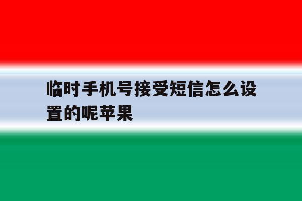 临时手机号接受短信怎么设置的呢苹果 临时手机号接受短信怎么设置的呢苹果