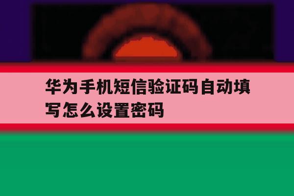华为手机短信验证码自动填写怎么设置密码 华为手机短信验证码自动填写怎么设置密码