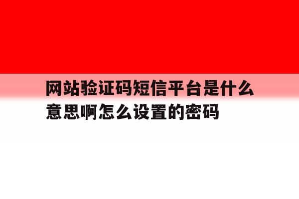 网站验证码短信平台是什么意思啊怎么设置的密码的简单介绍 网站验证码短信平台是什么意思啊怎么设置的密码的简单介绍