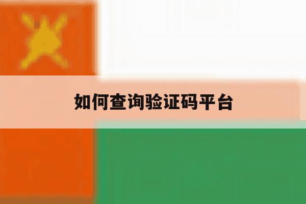 如何查询验证码平台 如何查询验证码平台