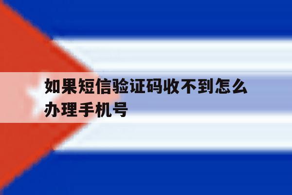 如果短信验证码收不到怎么办理手机号 如果短信验证码收不到怎么办理手机号