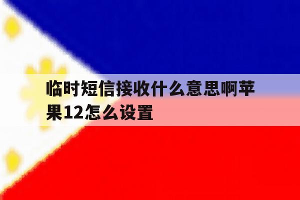 临时短信接收什么意思啊苹果12怎么设置 临时短信接收什么意思啊苹果12怎么设置