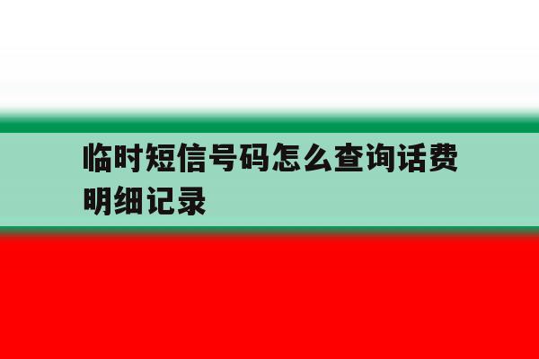 临时短信号码怎么查询话费明细记录 临时短信号码怎么查询话费明细记录