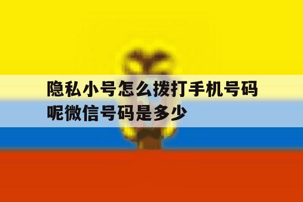 关于隐私小号怎么拨打手机号码呢微信号码是多少的信息 关于隐私小号怎么拨打手机号码呢微信号码是多少的信息