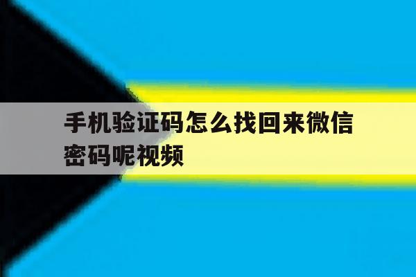 手机验证码怎么找回来微信密码呢视频 手机验证码怎么找回来微信密码呢视频