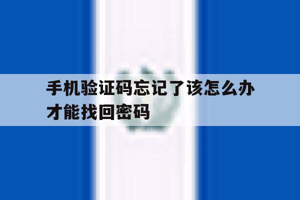 手机验证码忘记了该怎么办才能找回密码 手机验证码忘记了该怎么办才能找回密码