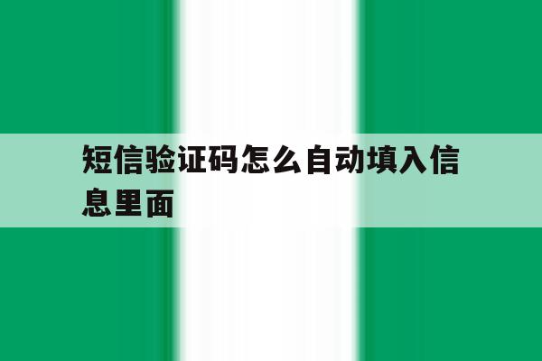 短信验证码怎么自动填入信息里面 短信验证码怎么自动填入信息里面