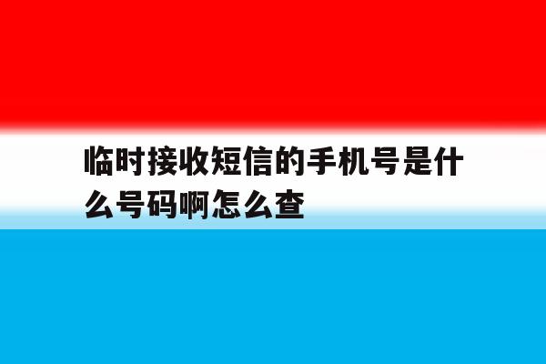 临时接收短信的手机号是什么号码啊怎么查 临时接收短信的手机号是什么号码啊怎么查