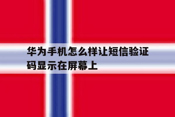 华为手机怎么样让短信验证码显示在屏幕上 华为手机怎么样让短信验证码显示在屏幕上