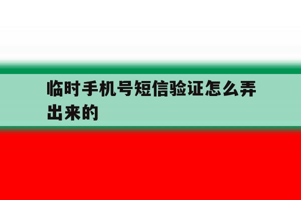 临时手机号短信验证怎么弄出来的 临时手机号短信验证怎么弄出来的