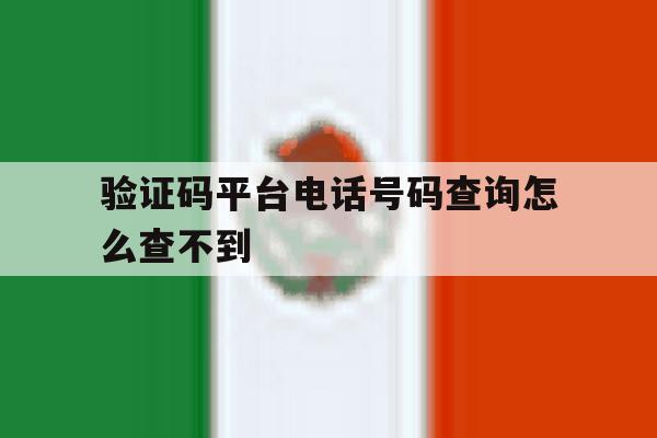 验证码平台电话号码查询怎么查不到 验证码平台电话号码查询怎么查不到