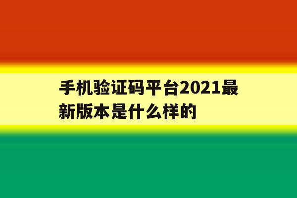 手机验证码平台2021最新版本是什么样的 手机验证码平台2021最新版本是什么样的