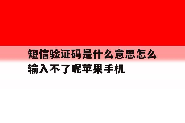 短信验证码是什么意思怎么输入不了呢苹果手机的简单介绍 短信验证码是什么意思怎么输入不了呢苹果手机的简单介绍