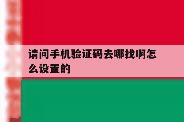 请问手机验证码去哪找啊怎么设置的 请问手机验证码去哪找啊怎么设置的