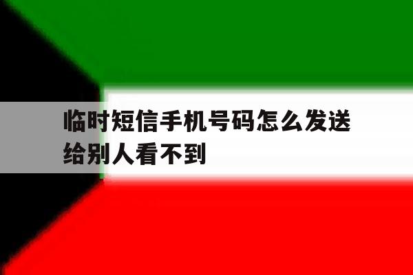 临时短信手机号码怎么发送给别人看不到 临时短信手机号码怎么发送给别人看不到