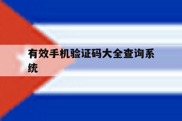 有效手机验证码大全查询系统 有效手机验证码大全查询系统