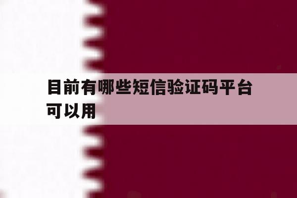目前有哪些短信验证码平台可以用 目前有哪些短信验证码平台可以用