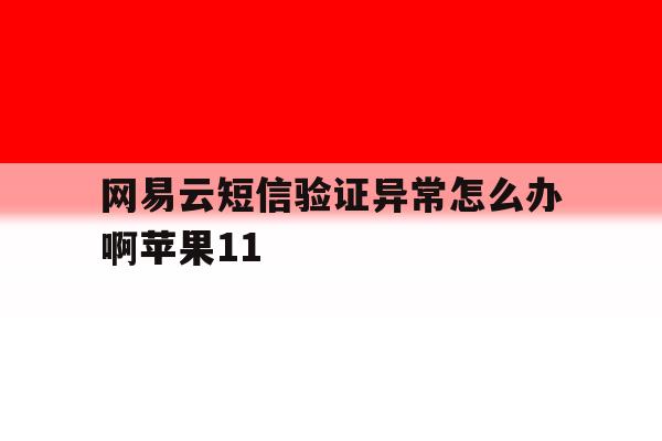 关于网易云短信验证异常怎么办啊苹果11的信息 关于网易云短信验证异常怎么办啊苹果11的信息