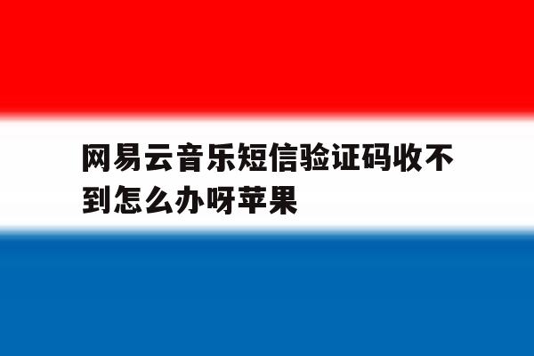 网易云音乐短信验证码收不到怎么办呀苹果 网易云音乐短信验证码收不到怎么办呀苹果