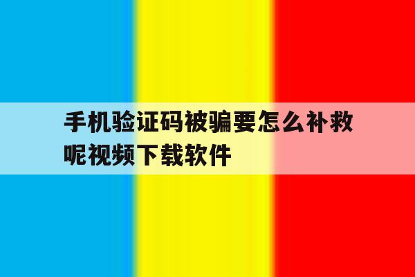 手机验证码被骗要怎么补救呢视频下载软件 手机验证码被骗要怎么补救呢视频下载软件