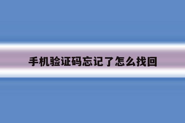 手机验证码忘记了怎么找回 手机验证码忘记了怎么找回