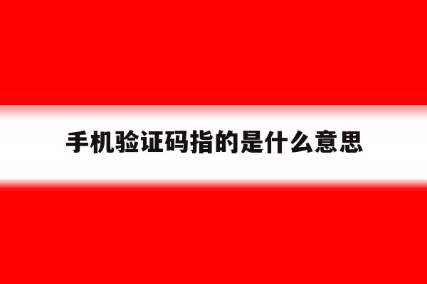 手机验证码指的是什么意思 手机验证码指的是什么意思