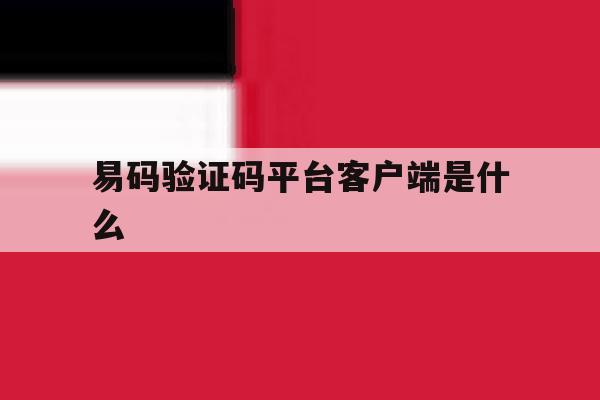 易码验证码平台客户端是什么 易码验证码平台客户端是什么