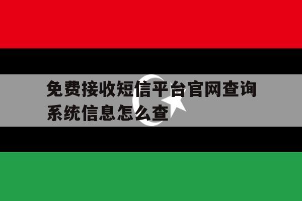免费接收短信平台官网查询系统信息怎么查 免费接收短信平台官网查询系统信息怎么查