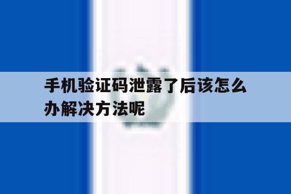 手机验证码泄露了后该怎么办解决方法呢 手机验证码泄露了后该怎么办解决方法呢