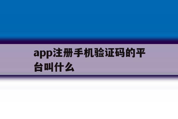 app注册手机验证码的平台叫什么 app注册手机验证码的平台叫什么