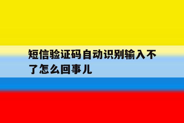关于短信验证码自动识别输入不了怎么回事儿的信息 关于短信验证码自动识别输入不了怎么回事儿的信息