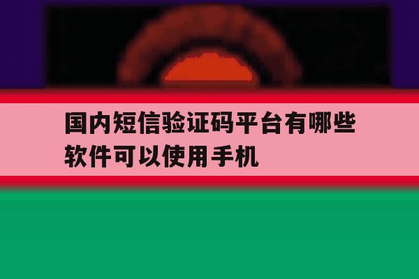 国内短信验证码平台有哪些软件可以使用手机 国内短信验证码平台有哪些软件可以使用手机